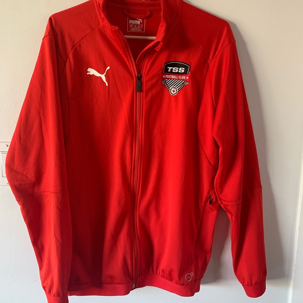 Puma TSS Soccer Club Red Full Zip Jacket Football Coat Women’s Small S